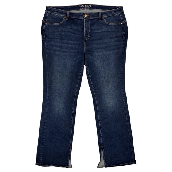 G by GIULIANA G-Sculpt 405 Boot Jeans Size 20W 20 Dark Canyon‎ Bootcut Split Hem - Picture 1 of 13